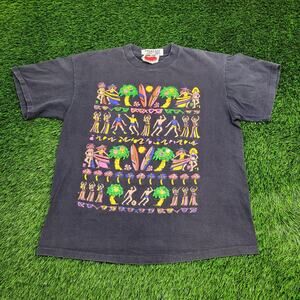 Vintage Beach Surfer Shirt Womens XL 22x26 Faded-Black